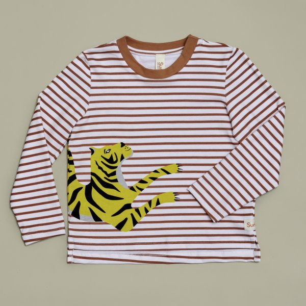 Long sleeve kids top with tiger