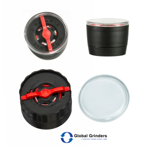 Adjustable grinders with red dial & clear lid